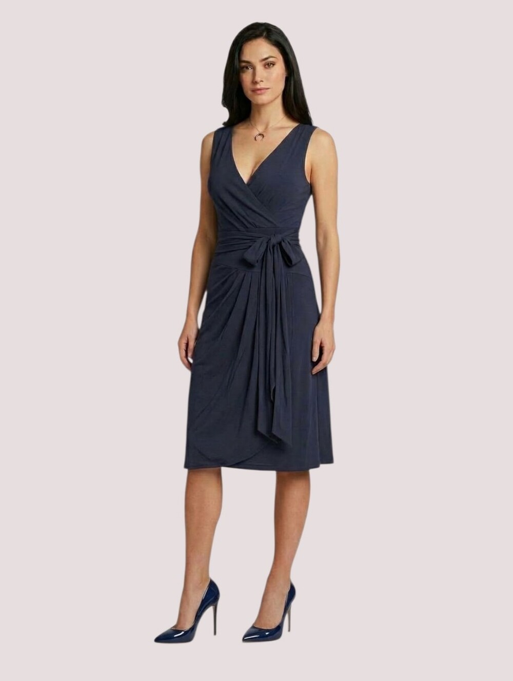 Y2K BANANA REPUBLIC Navy Wrap Drop Waist  Dress